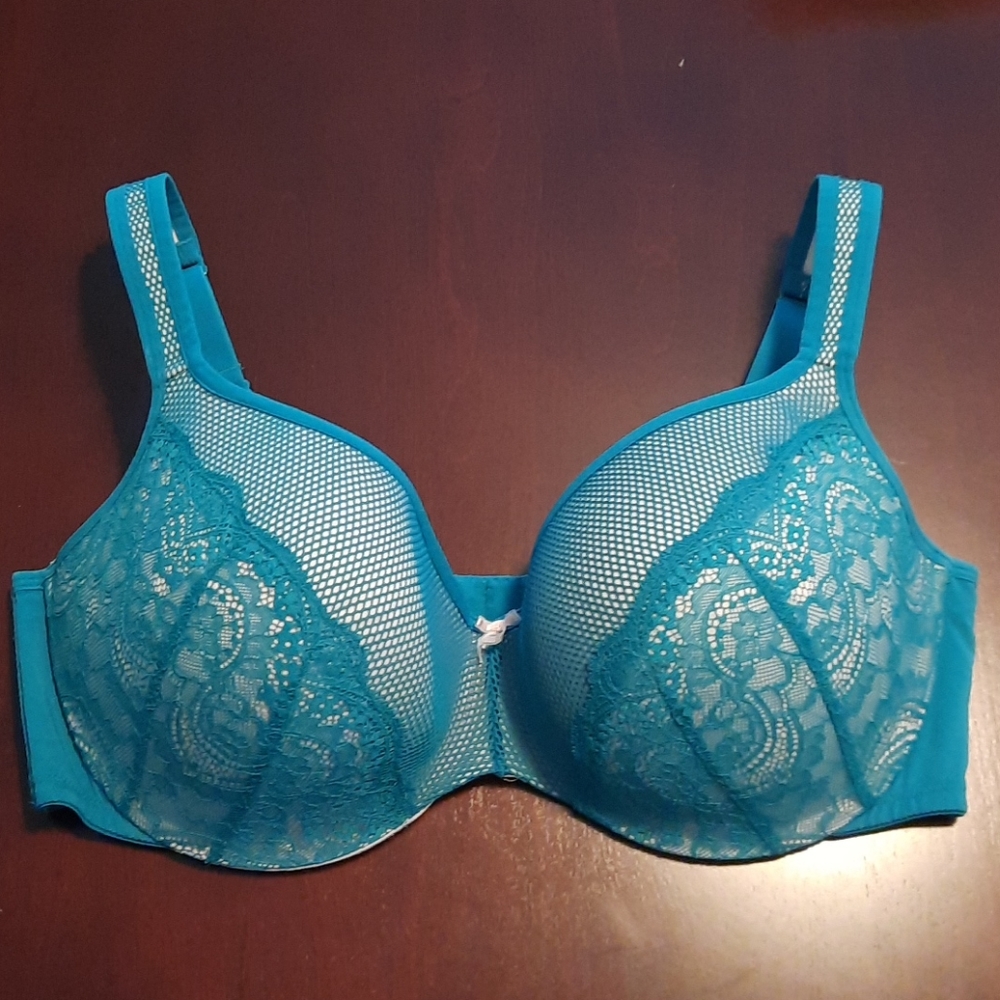 Cacique 40DDD Lace Overlay Balconette Bra